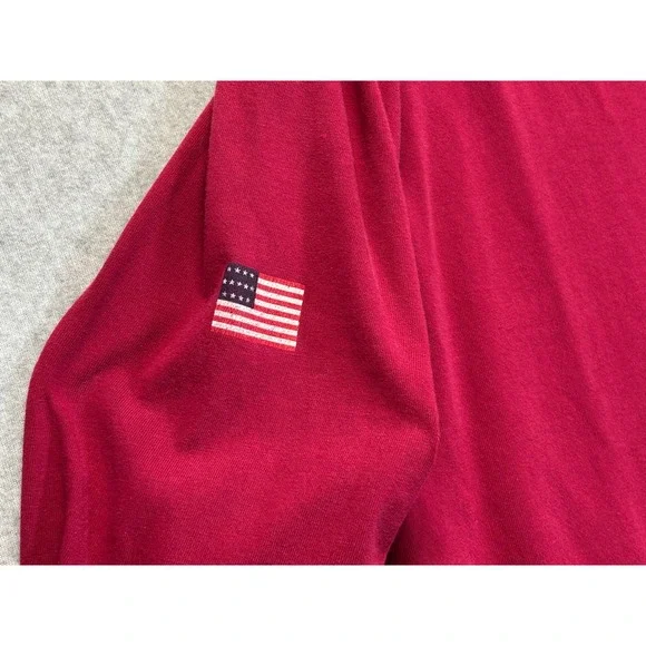Polo Ralph Lauren Mens Long Sleeve T-Shirt Red Polo USA Graphic American Flag L - Picture 8 of 11